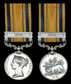 The South Africa 1877-79 Medal awarded to Private Frank Morgan, 3/60th Foot, who was killed in action at the battle...