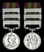 The Chitral and Tirah Campaign Medal awarded to Lance-Corporal James Cooper, Gordon Highlanders, who was dangerously...