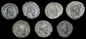 Roman Imperial Coinage, Postumus, Antoninianii (7), revs. Postumus standing left, Mars right (2), Æsculapius...