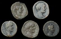 Roman Imperial Coinage, Septimius Severus, Sestertii (2), revs. Minerva standing left, Fides standing left; Clodius...