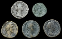 Roman Imperial Coinage, Commodus, Sestertii (3), revs. Jupiter standing left, Victory seated right with vict brit in...