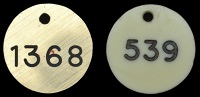 Gibraltar, Dog Tax Disks (2), for 1987, both sides incuse 539 on white plastic disc, 30mm; for 1988, both sides...