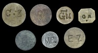Malta, ‘Sherry Girl Tokens’ (7), all found in Malta, but it has not been possible to attribute to a specific bar...