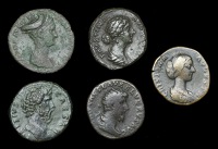 Roman Imperial Coinage, Ælius, As, Rome, 137, rev. Spes advancing left, holding flower (Sear 3993); Sabina, As,...