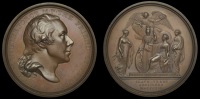 England, Abolition of the Slave Trade, 1807, a copper medal by T. Webb, bust of William Wilberforce right, rev....