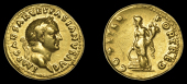 Roman Imperial Coinage, Vespasian, Aureus, Rome, 70, laureate bust right, imp caesar vespasianvs avg, rev. cos iter...