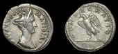 Roman Imperial Coinage, Diva Matidia, Denarius, Rome, c. 119, draped bust right wearing stephane, rev. eagle...