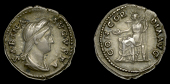 Roman Imperial Coinage, Sabina, Denarius, Rome, c. 128-34, bust right, rev. Concordia seated left on throne, holding...