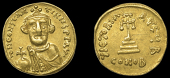 Byzantine Coinage, Constans II, Solidus, Constantinople, crowned bust facing with short beard, holding globus...