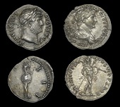 Roman Imperial Coinage, Trajan, Denarius, Rome, 114-17, rev. Mars walking right holding spear and trophy, 3.44g (RSC...