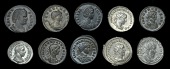 Roman Imperial Coinage, Severus Alexander, Denarius, Rome, c. 232, rev. Mars walking right holding shield and...