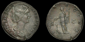 Roman Imperial Coinage, Manlia Scantilla, Sestertius, Rome, 193, draped bust right, rev. Juno standing left, holding...