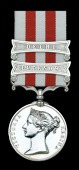 Indian Mutiny 1857-59, 2 clasps, Delhi, Lucknow (Gunr. Jas. Calderwood, 1st. Bde. Bengl. H. Art.) minor edge...