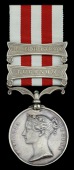 Indian Mutiny 1857-59, 2 clasps, Relief of Lucknow, Lucknow (Sapper Jas. Vercoe, Royal Engrs.) suspension post...