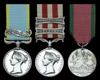 Three: Private J. Darling, 90th Light Infantry

Crimea 1854-56, 1 clasp, Sebastopol, unnamed as issued; Indian...
