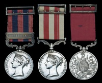 Three: Quartermaster Captain A. Ross, 64th Regiment

India General Service 1854-95, 1 clasp, Persia (Qr. Mr. ......