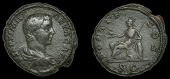 Roman Imperial Coinage, Geta (as Cæsar), As, Rome, c. 203-8, draped and cuirassed bust right, rev. Minerva seated...
