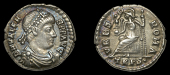 Roman Imperial Coinage, Valens, Siliqua, Trier, c. 367-75, pearl-diademed, draped and cuirassed bust right, rev....