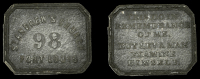 Mauritius, Communion Token, St. Andrew’s Church, Port Louis, obv. ST. ANDREW’S CHURCH PORT LOUIS around 98, rev....