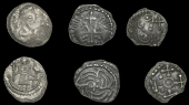 Early Anglo-Saxon Period, Sceattas (3), Secondary series G, crude head right with cross in front, rev. four crosses...