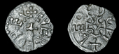 Kings of Northumbria, Æthelred II (First reign, 840-4), Styca, Leofthegn, voided Maltese cross, pellet in centre,...