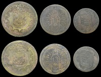 Malaysia, Segamat Johore, club tokens for Malaysian Army (3), c. 1950, for a tin of 555 State Express cigarettes,...