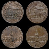 PERTHSHIRE, Perth, John Ferrier, Wright’s Halfpence, 1797 (2), St John’s Church, revs. watermill and trees,...