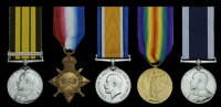 Five: Warrant Writer P. Hunkin, Royal Navy

Africa General Service 1902-56, 1 clasp, Somaliland 1902-04 (P....