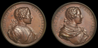 England, Legitimacy of the Jacobite Succession, c. 1738, a copper medal, unsigned [by O. Hamerani], armoured and...