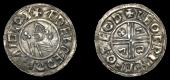 Æthelred II (978-1016), Small CRVX type, Thetford, Leofwine, leofpine m¯o deod, 1.05g/8h (Carson 121; cf. BEH...