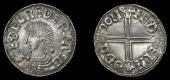 Æthelred II (978-1016), Long Cross type, Lincoln, Æthelnoth, ædel · nod mωo li, reads ædelred erx, 1.62g/7h...