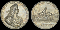 Battle of the Boyne, 1690, a silver medal by R. Arondeaux, laureate, armoured and draped bust right, rev. William...