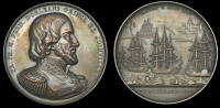 France, Bombardment of Tangier and Mogador, 1844, a copper medal by A. Caqué, uniformed bust of Ferdinand, Prince...