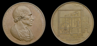 England, Death of James Watt, 1819, a copper medal by G. Mills, bust right, rev. steam engine, 45mm (BHM 983; E...