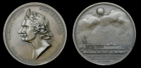 France, Montgolfier Brothers’ Flight from the Champ de Mars, 1783, a copper medal by N. Gatteaux, conjoined busts...