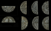 Æthelred II (978-1016), Long Cross type, Cut Halfpence (4), Cambridge, Ælfwine (?), 0.65g/12g; probably Lincoln...