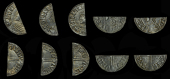 Æthelred II (978-1016), Long Cross type, Cut Halfpence (5), London (2), moneyers uncertain, 0.77g/6h, 0.75g/9h;...