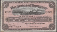 States of Guernsey, £1, 1 March 1921, serial number F/F 0439, manuscript signature at low left, printed signature...