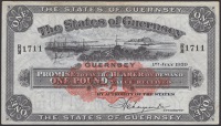 States of Guernsey, £1, 1 July 1939, serial number R/M 1711, some discolouration in top margin, good very fine and...