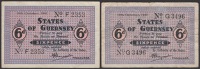 States of Guernsey, 6 Pence (2), 16 October 1941, serial numbers F2353 and G3496, very fine and about fine (2...