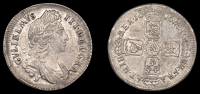 William III (1694-1702), Shilling, 1696y, first bust, no stop after gvlielmvs, harp with 4 strings (ESC 1192 var....