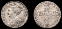Anne (1702-1714), Shilling, 1709e*, fifth ‘Edinburgh’ bust, reversed z for 1 and narrow 0 in date, harp with 6...