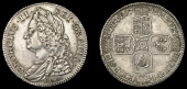 George II (1727-1760), Halfcrown, 1745 lima, edge decimo nono (ESC 1687 [605]; S 3695). A few light scratches,...