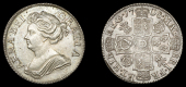 Anne (1702-1714), Shilling, 1708, second bust, roses and plumes (ESC 1398 [1146]; S 3613). About extremely fine and...