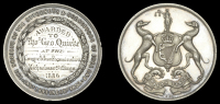 Society of the Attorneys & Solicitors of Ireland, a silver award medal by J. Woodhouse, arms and greyhound...
