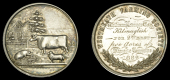Westmeath Farming Society, a silver award medal by J.C. Parkes, farm animals in front of house, tree in central...