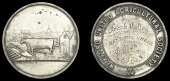 Wexford United Agricultural Society, a silver award medal by W. Woodhouse, cow, plough and harrow, building at...