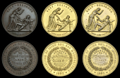 Exhibition of Irish Art and Manufactures, Dublin, 1882, award medals (3), in gilt-bronze (2) and bronze, unsigned...
