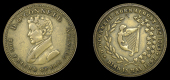 Death of DANIEL O'CONNELL, 1847, a brass medal, 	bust three-quarters right, rev. legend within shamrock wreath, 28mm...