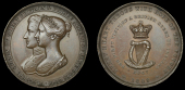 Royal Visit, 1849, a white metal medal, obv. conjoined busts of Victoria and Albert left, rev. harp, thistle and...
